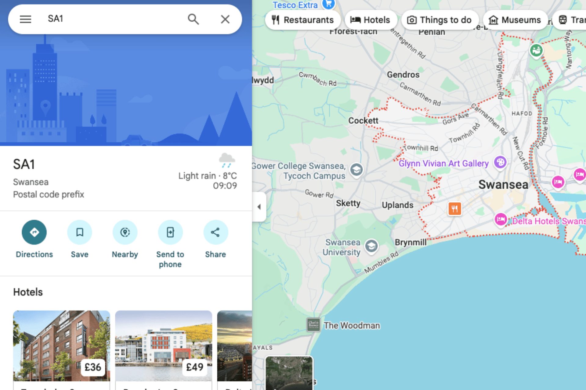 A map of SA1 which is where you can find scaffolding companies operating near that postcode